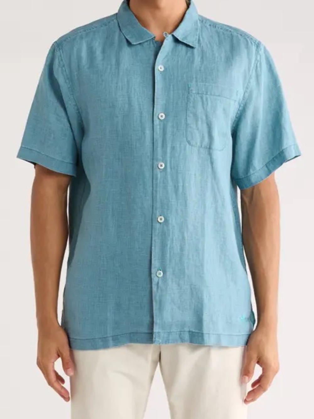 St. John's Bay Men's Short Sleeve Button-Up Shirt - Seafoam Green mint